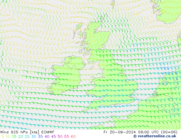 Wind 925 hPa ECMWF Pá 20.09.2024 06 UTC