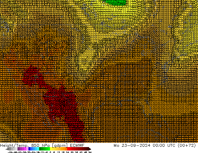 Height/Temp. 850 hPa ECMWF Mo 23.09.2024 00 UTC