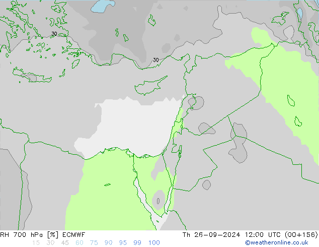 700 hPa Nispi Nem ECMWF Per 26.09.2024 12 UTC