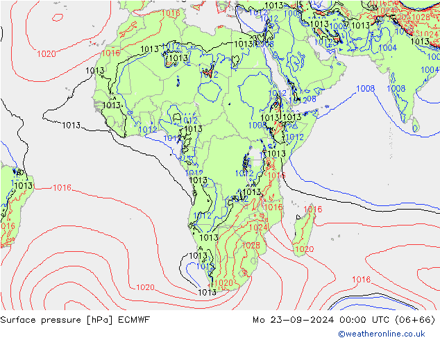 Yer basıncı ECMWF Pzt 23.09.2024 00 UTC