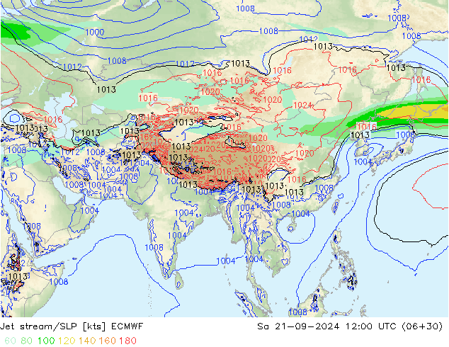 Jet stream/SLP ECMWF Sa 21.09.2024 12 UTC