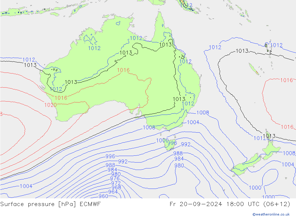 Pressione al suolo ECMWF ven 20.09.2024 18 UTC