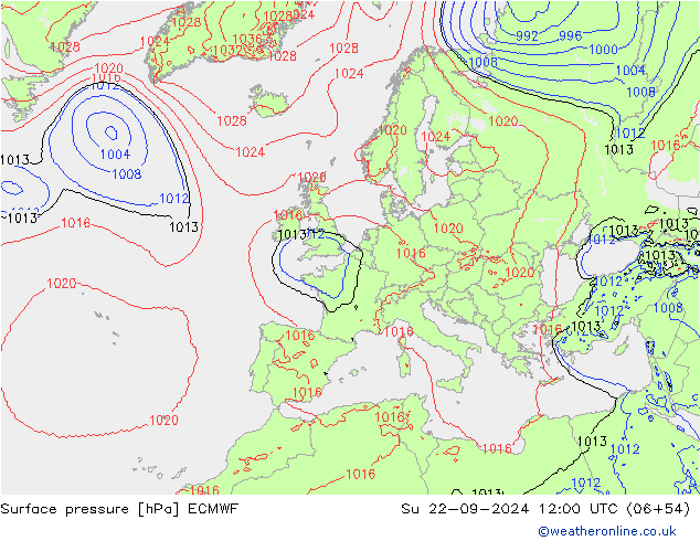 pression de l'air ECMWF dim 22.09.2024 12 UTC