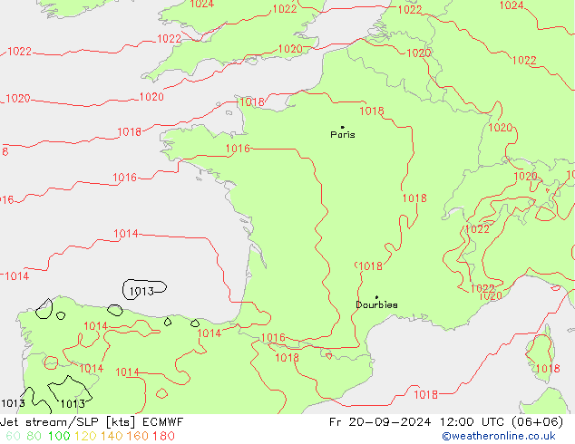 Polarjet/Bodendruck ECMWF Fr 20.09.2024 12 UTC