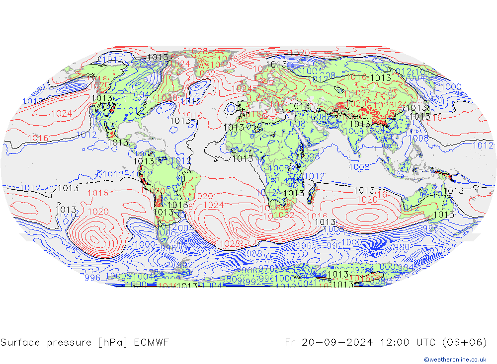 Bodendruck ECMWF Fr 20.09.2024 12 UTC