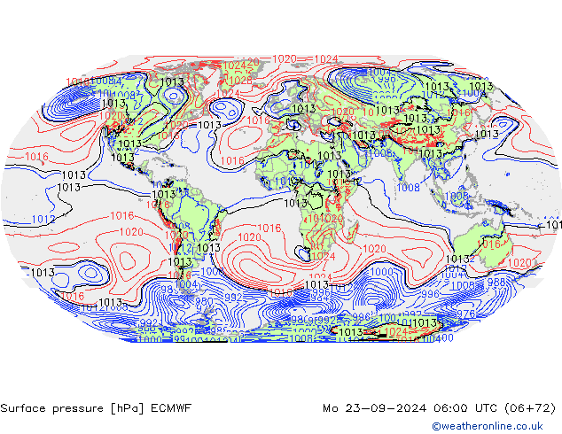 Yer basıncı ECMWF Pzt 23.09.2024 06 UTC