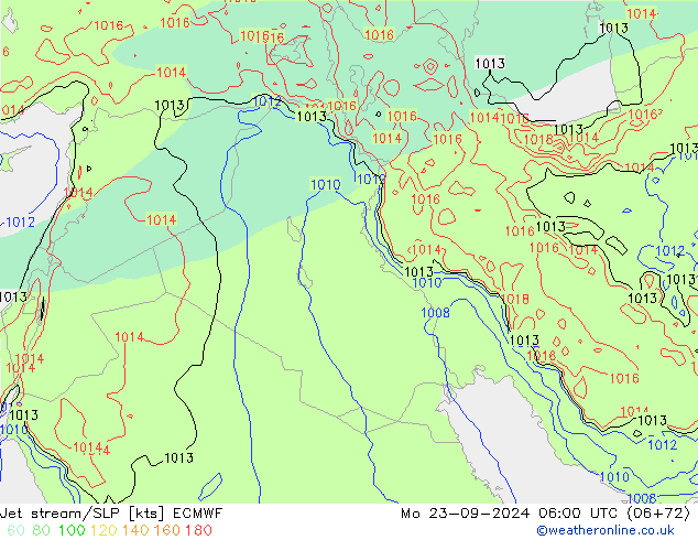 джет/приземное давление ECMWF пн 23.09.2024 06 UTC