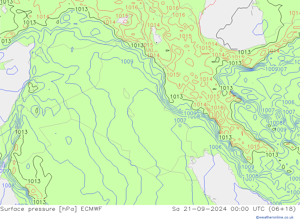 Surface pressure ECMWF Sa 21.09.2024 00 UTC