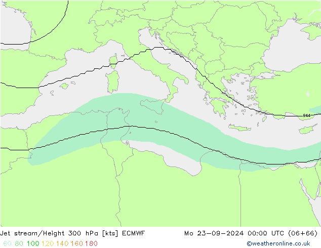 Corriente en chorro ECMWF lun 23.09.2024 00 UTC