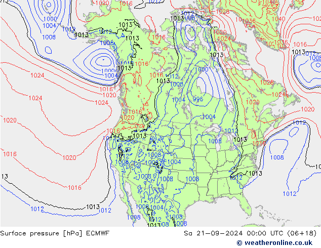 Yer basıncı ECMWF Cts 21.09.2024 00 UTC