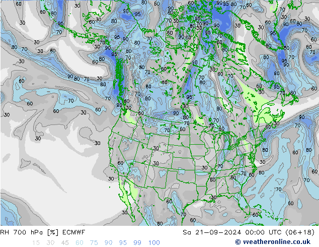 RH 700 hPa ECMWF Sa 21.09.2024 00 UTC