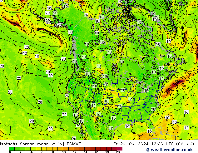 Isotachen Spread ECMWF vr 20.09.2024 12 UTC