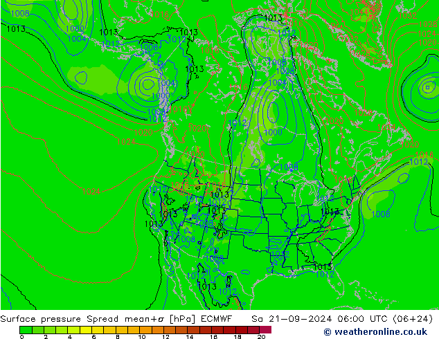 Bodendruck Spread ECMWF Sa 21.09.2024 06 UTC