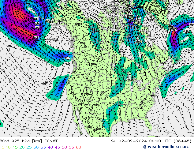  925 hPa ECMWF  22.09.2024 06 UTC