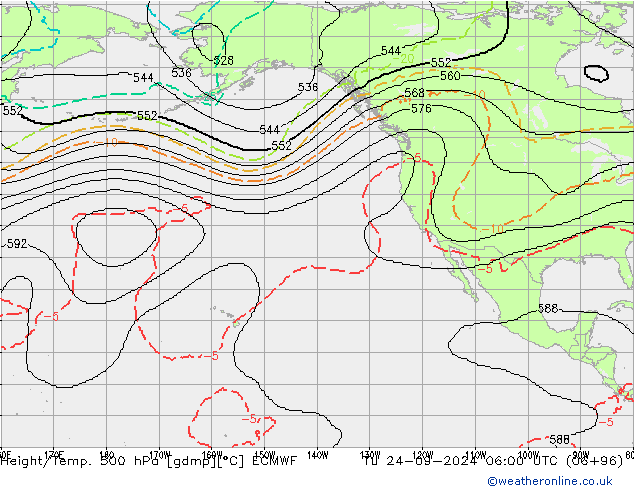 Height/Temp. 500 гПа ECMWF вт 24.09.2024 06 UTC