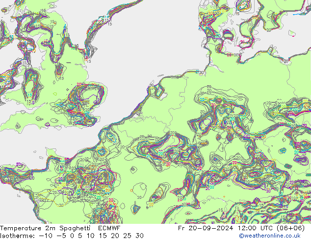 Temperaturkarte Spaghetti ECMWF Fr 20.09.2024 12 UTC