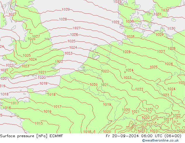 приземное давление ECMWF пт 20.09.2024 06 UTC