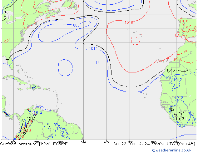 Bodendruck ECMWF So 22.09.2024 06 UTC