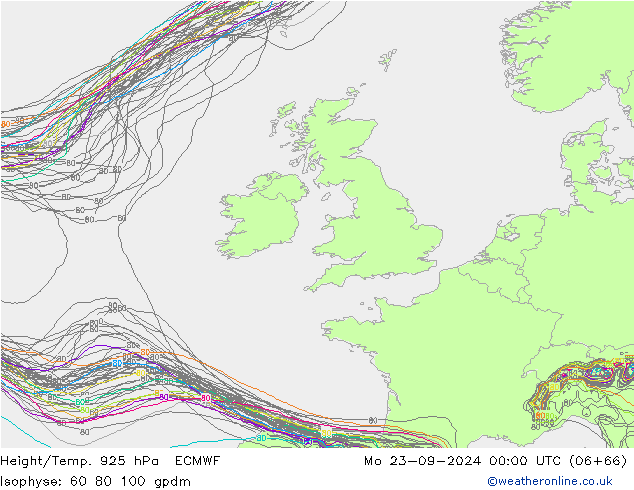 Height/Temp. 925 hPa ECMWF  23.09.2024 00 UTC