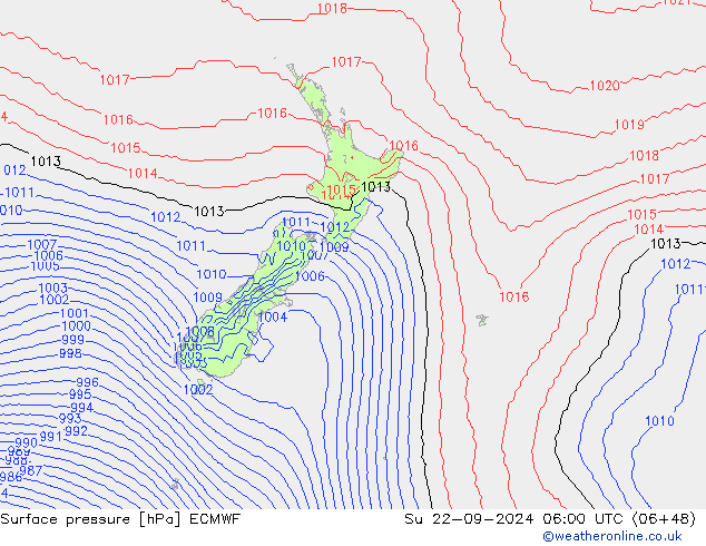 pression de l'air ECMWF dim 22.09.2024 06 UTC