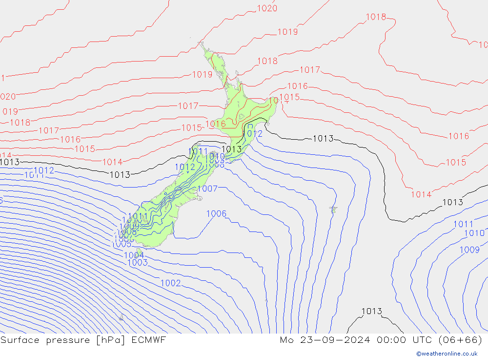 приземное давление ECMWF пн 23.09.2024 00 UTC