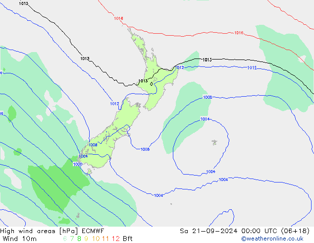 High wind areas ECMWF So 21.09.2024 00 UTC