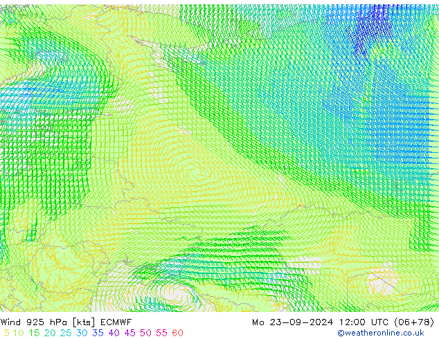  925 hPa ECMWF  23.09.2024 12 UTC