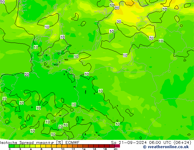 Isotachs Spread ECMWF So 21.09.2024 06 UTC