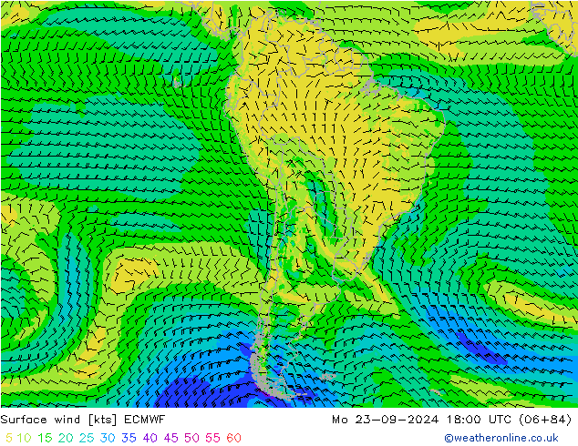 Bodenwind ECMWF Mo 23.09.2024 18 UTC