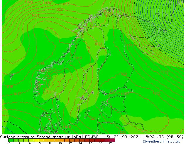 pression de l'air Spread ECMWF dim 22.09.2024 18 UTC