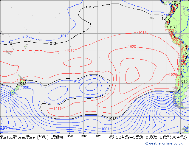 приземное давление ECMWF пн 23.09.2024 06 UTC