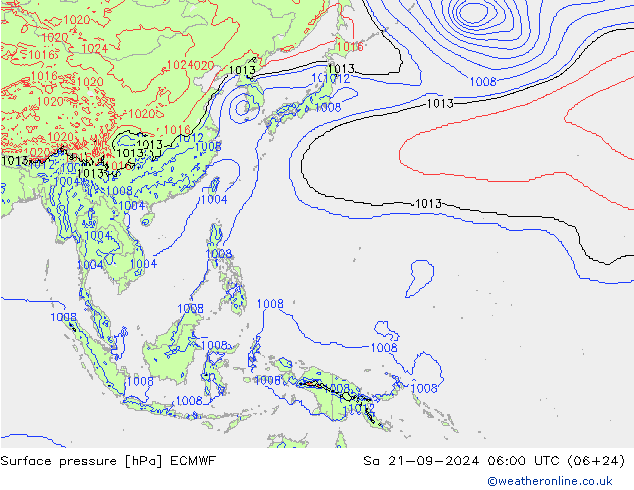 Yer basıncı ECMWF Cts 21.09.2024 06 UTC