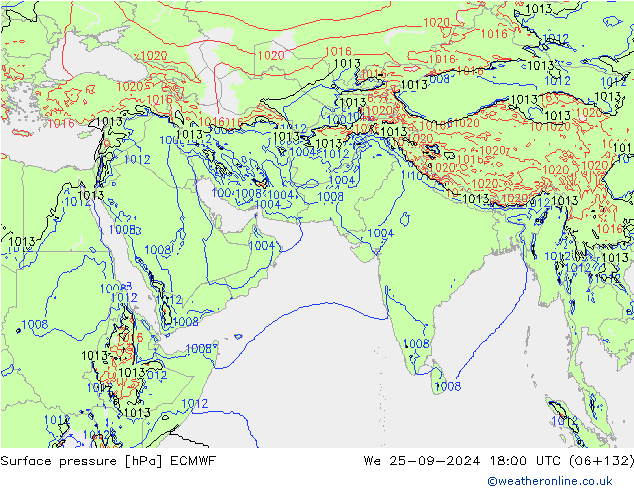 Pressione al suolo ECMWF mer 25.09.2024 18 UTC