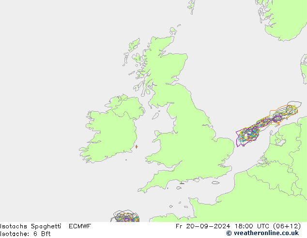 Isotachs Spaghetti ECMWF ven 20.09.2024 18 UTC