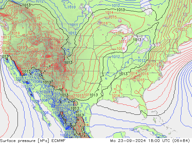 Pressione al suolo ECMWF lun 23.09.2024 18 UTC