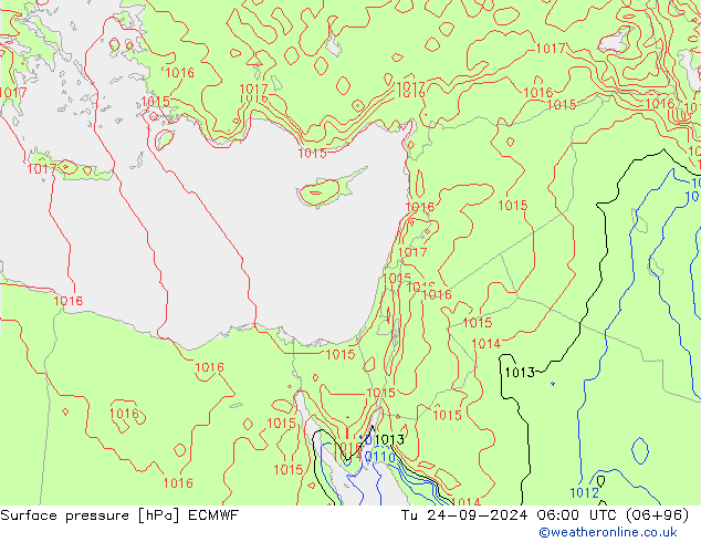 ciśnienie ECMWF wto. 24.09.2024 06 UTC