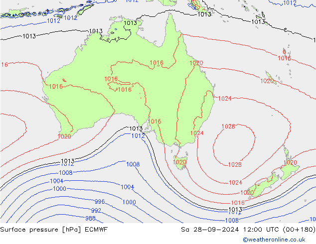 Luchtdruk (Grond) ECMWF za 28.09.2024 12 UTC