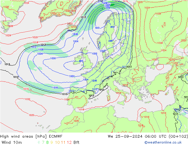 Sturmfelder ECMWF Mi 25.09.2024 06 UTC