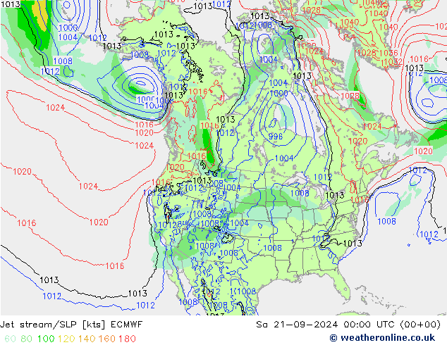 Corriente en chorro ECMWF sáb 21.09.2024 00 UTC