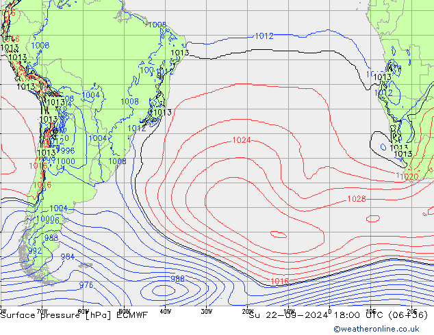 Bodendruck ECMWF So 22.09.2024 18 UTC