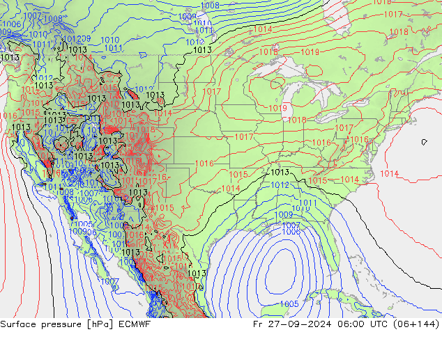 Bodendruck ECMWF Fr 27.09.2024 06 UTC