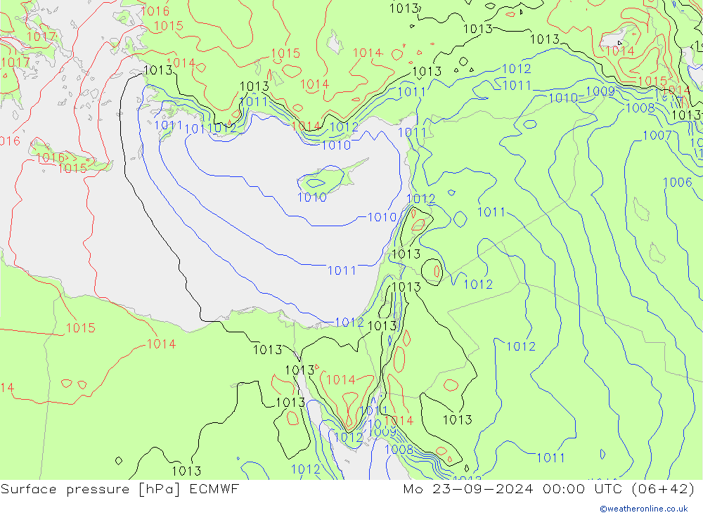 Surface pressure ECMWF Mo 23.09.2024 00 UTC