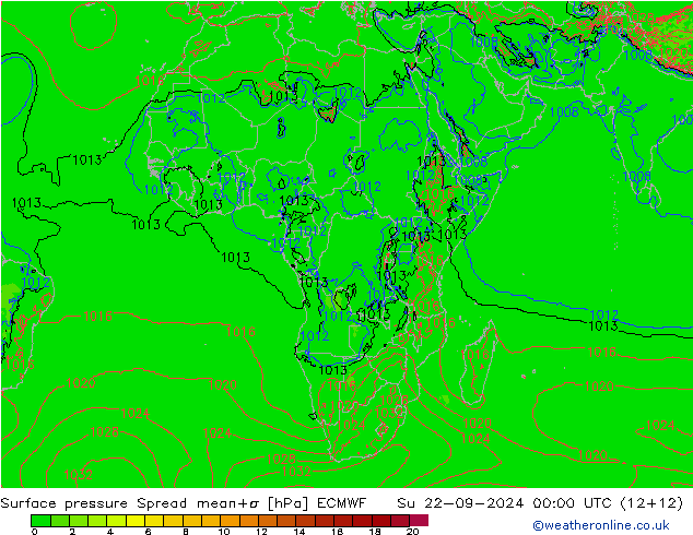 Bodendruck Spread ECMWF So 22.09.2024 00 UTC