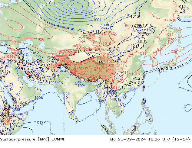 Bodendruck ECMWF Mo 23.09.2024 18 UTC