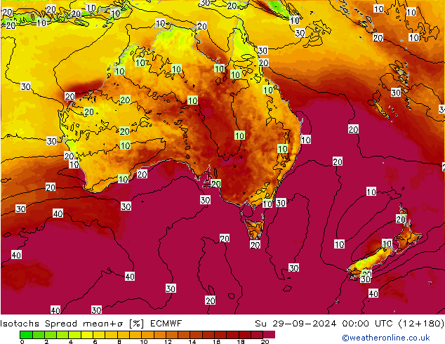 Isotachs Spread ECMWF Su 29.09.2024 00 UTC