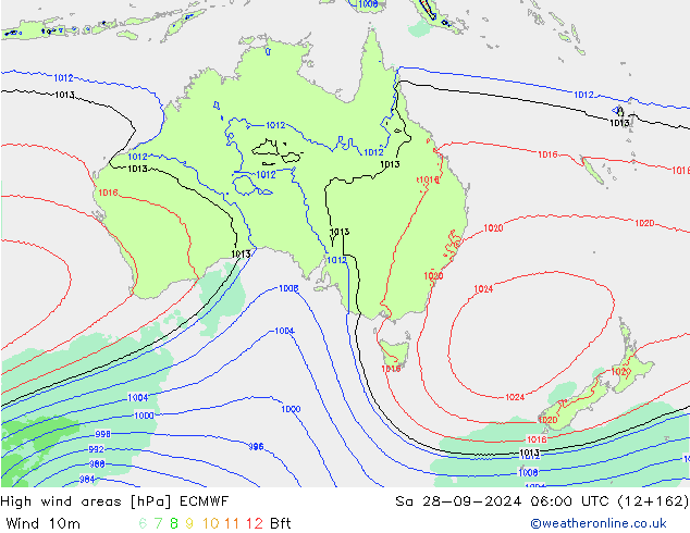 Windvelden ECMWF za 28.09.2024 06 UTC