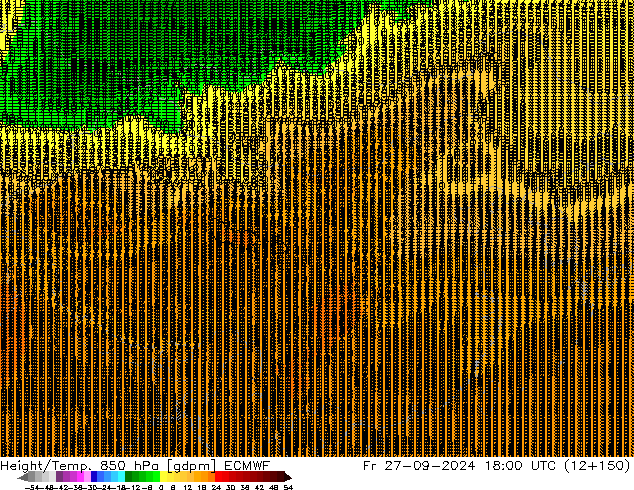 Height/Temp. 850 hPa ECMWF 星期五 27.09.2024 18 UTC