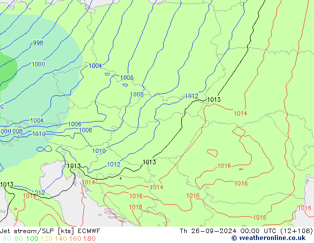 джет/приземное давление ECMWF чт 26.09.2024 00 UTC