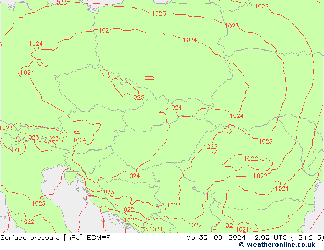 Luchtdruk (Grond) ECMWF ma 30.09.2024 12 UTC