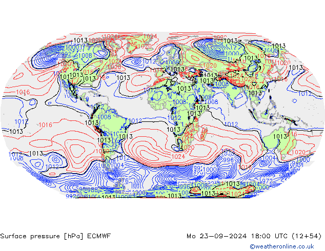 Pressione al suolo ECMWF lun 23.09.2024 18 UTC